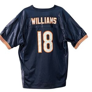 Chicago Bears Caleb Williams 18 Jersey Navy Orange Home Jersey Great Cond (L)